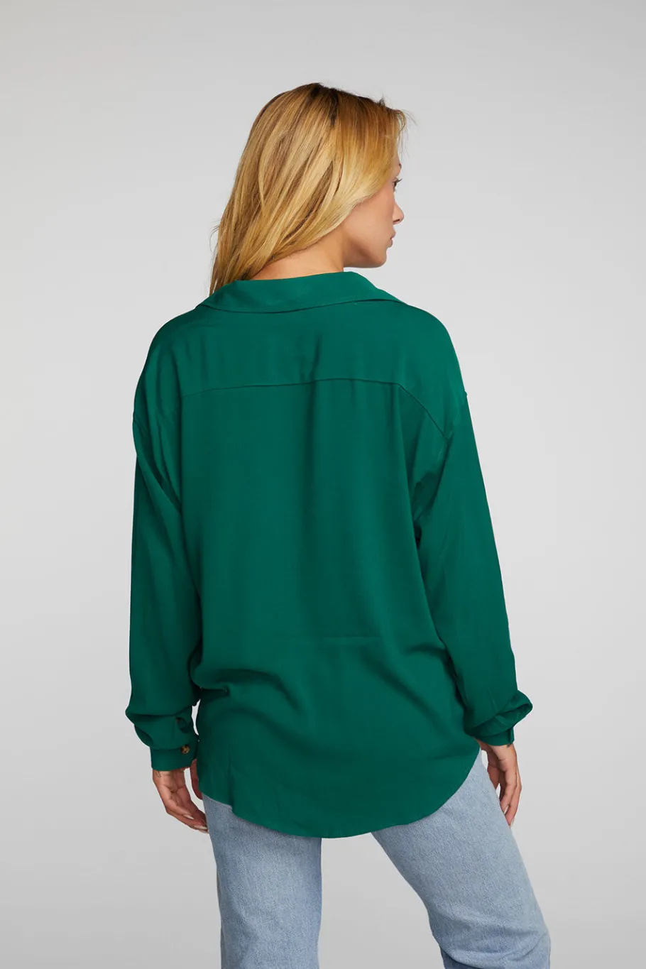 Flash Sale Chaser Brand Rayon Woven Long Sleeve Button Down