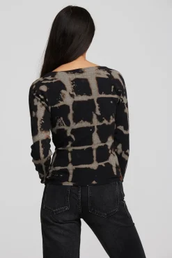 New Chaser Brand Recycled Vintage Rib Long Sleeve Top With Twist Detail