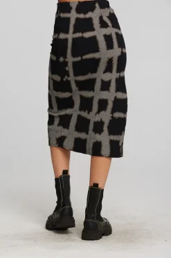 Best Sale Chaser Brand Recycled Vintage Rib Midi Skirt With Shirring And Side Slit