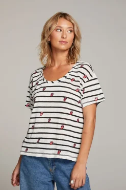 Clearance Chaser Brand Rolling Stones All Over Logo Tee