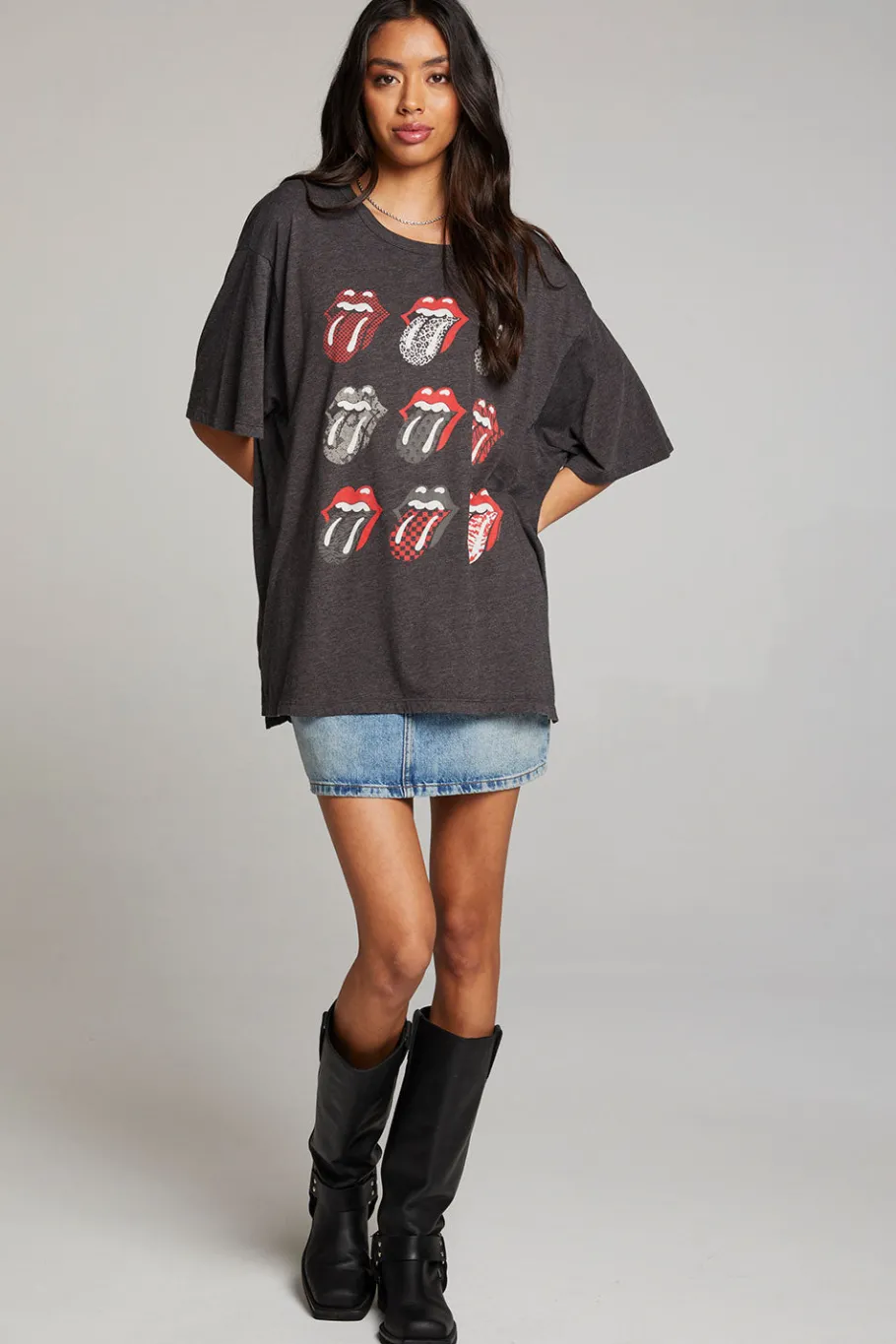 Cheap Chaser Brand Rolling Stones Multi Logo One Size Tee