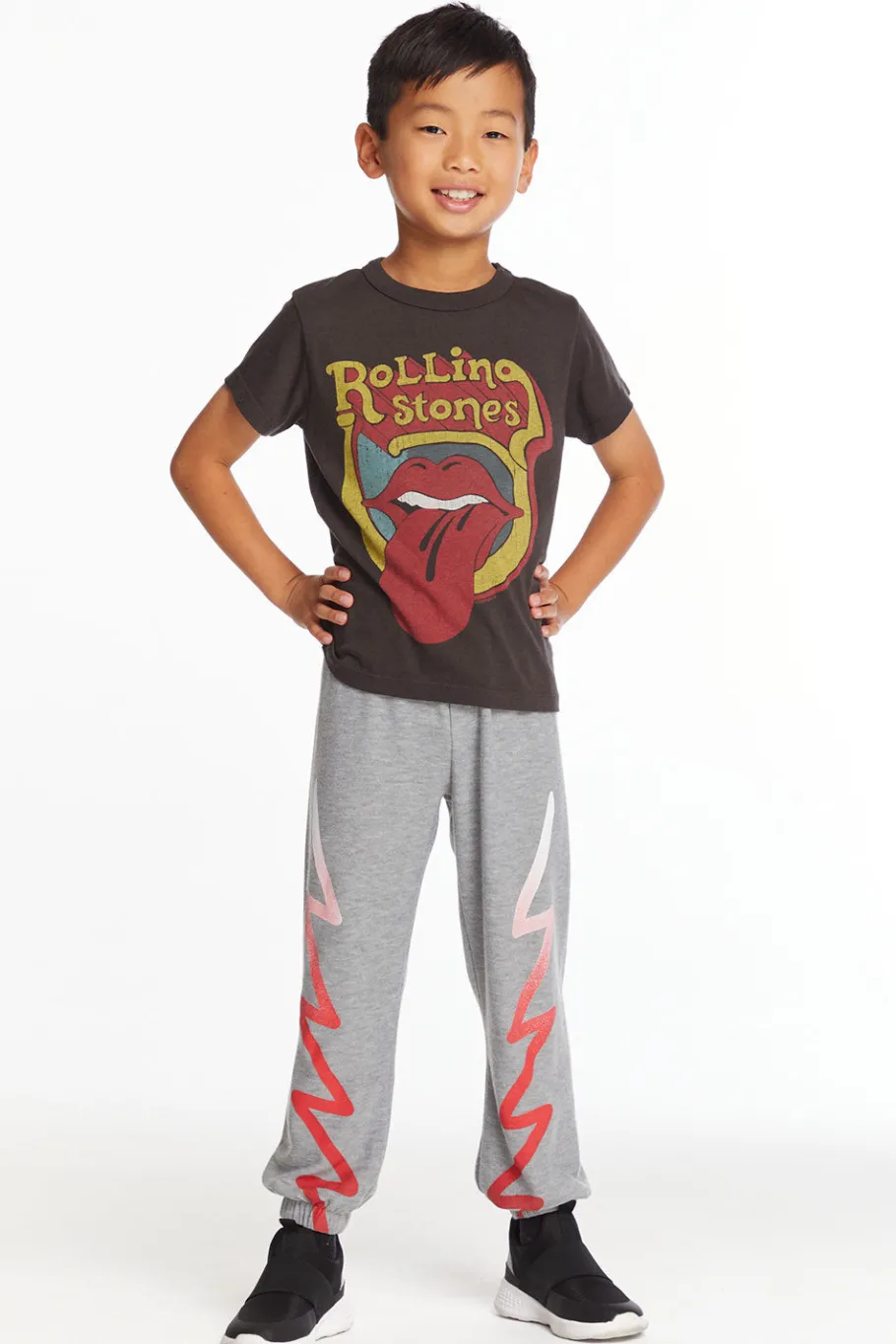 Fashion Chaser Brand Rolling Stones Retro Logo Boys Tee