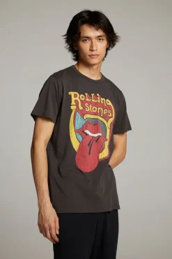 Cheap Chaser Brand Rolling Stones Retro Logo Crew Neck Tee