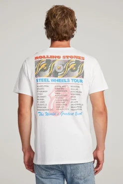 Sale Chaser Brand Rolling Stones Steel Wheels Tour Mens Tee