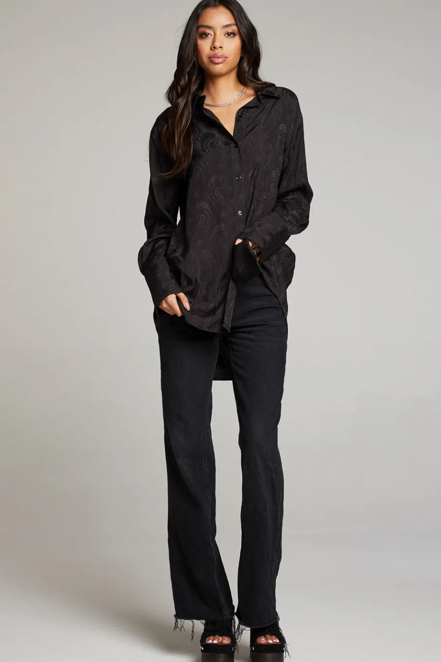 New Chaser Brand Ruby Licorice Button Up