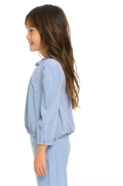 Fashion Chaser Brand Ruffle Neck Pocket Shirred Tee