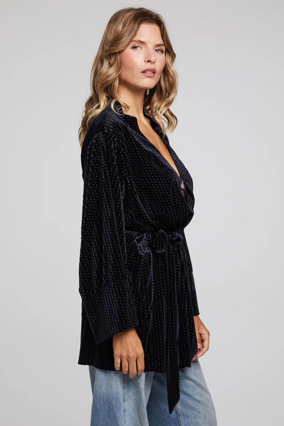 Discount Chaser Brand Salina Check Burnout Kimono
