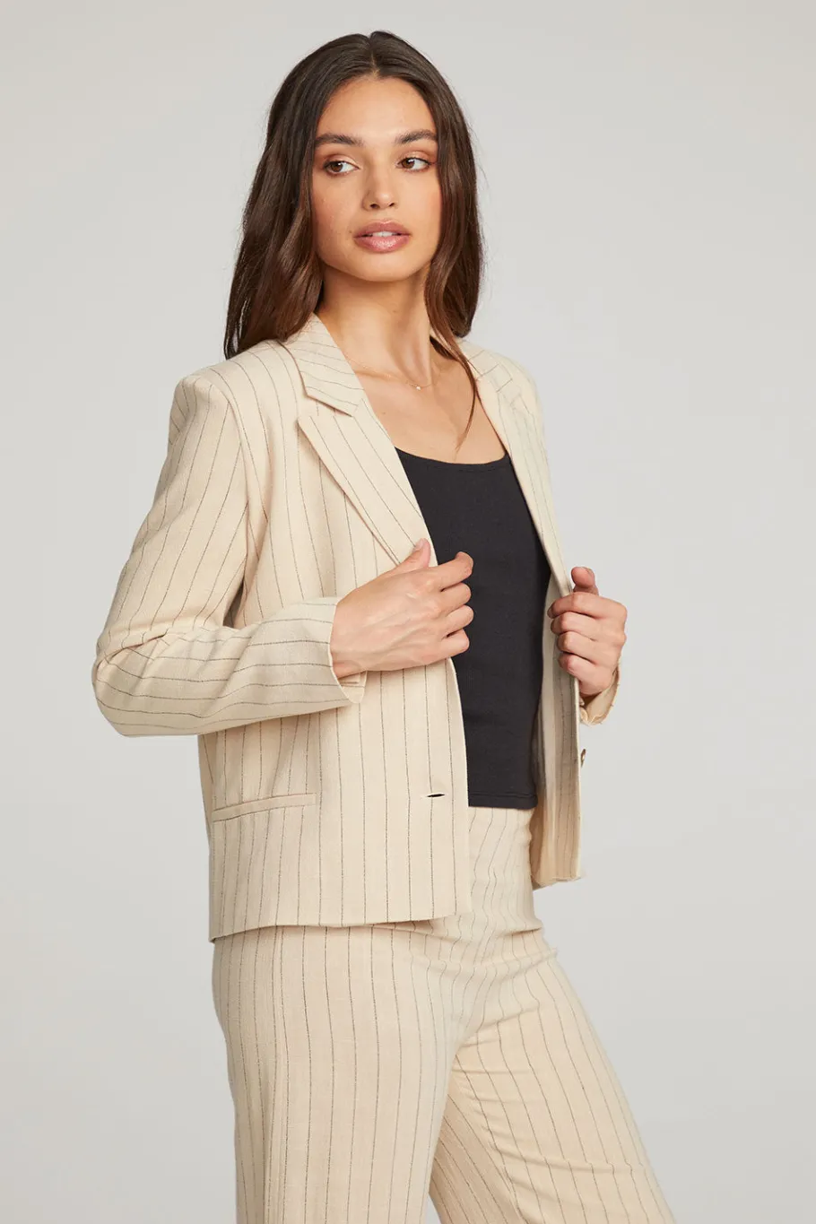 Shop Chaser Brand Santanaa White Pinstripe Blazer