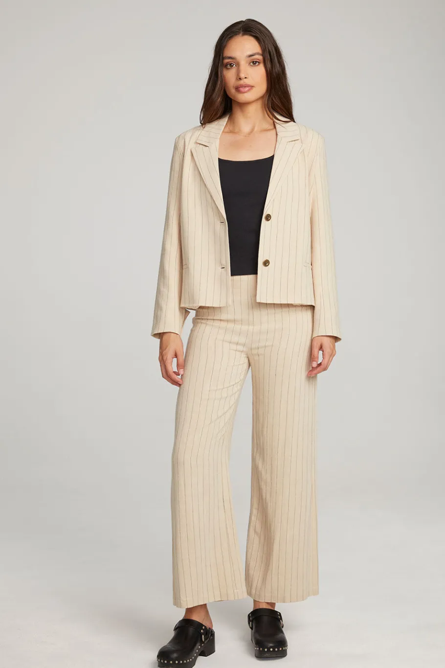 Shop Chaser Brand Santanaa White Pinstripe Blazer