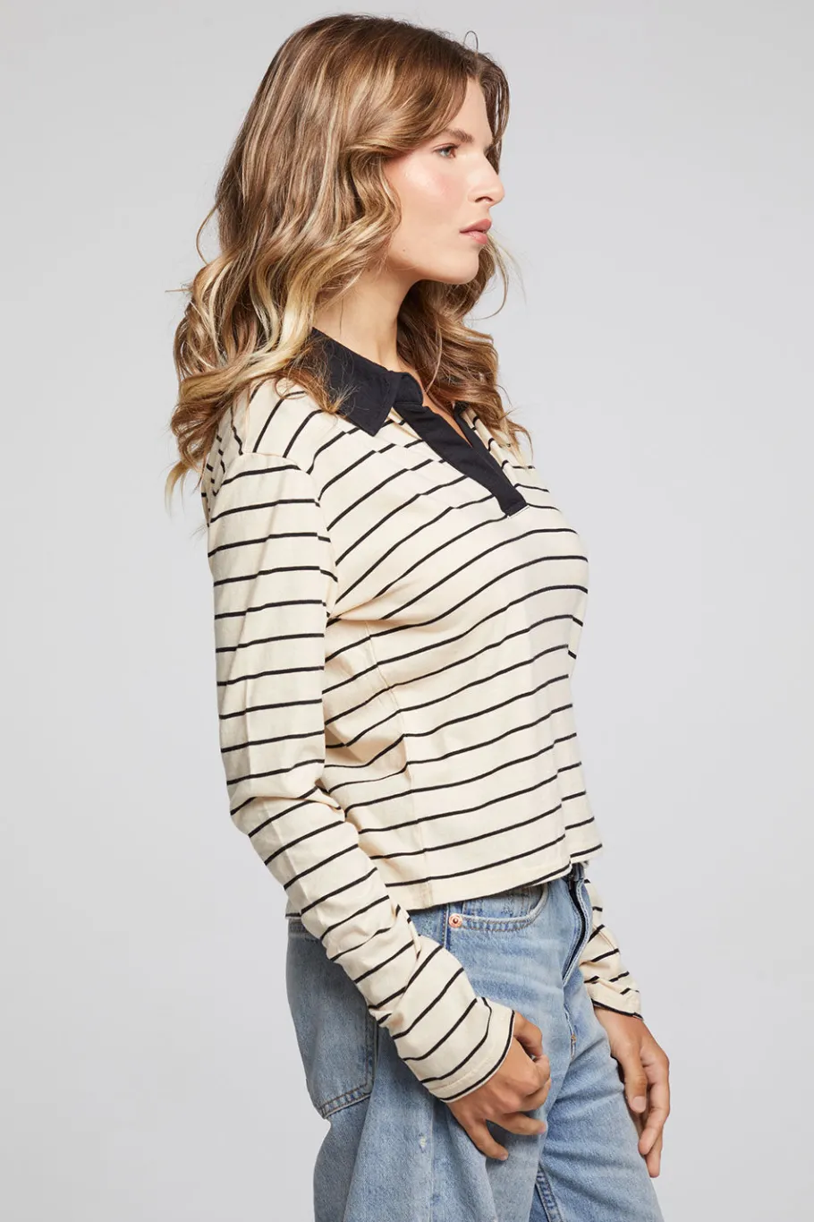 Flash Sale Chaser Brand Sausalito Black Sand Stripe Long Sleeve