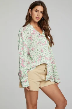Online Chaser Brand Saville Button Down - Grass Daisy Floral