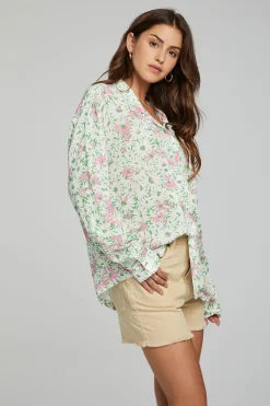 Online Chaser Brand Saville Button Down - Grass Daisy Floral
