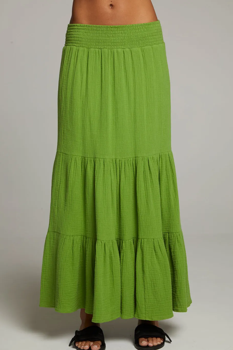 Best Sale Chaser Brand Seal Piquant Green Maxi Skirt