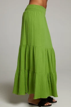 Best Sale Chaser Brand Seal Piquant Green Maxi Skirt