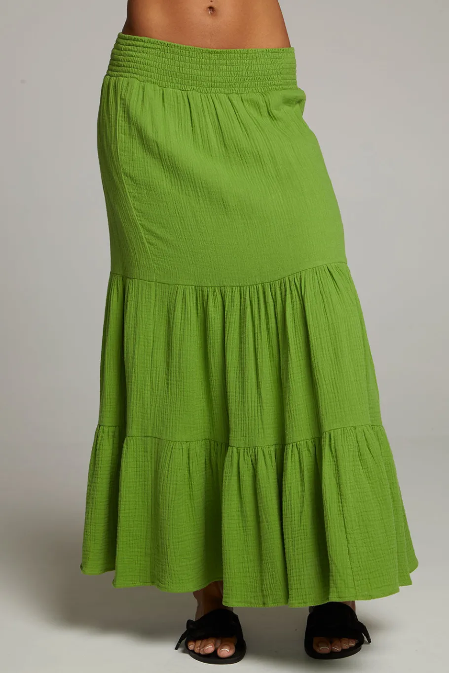 Best Sale Chaser Brand Seal Piquant Green Maxi Skirt
