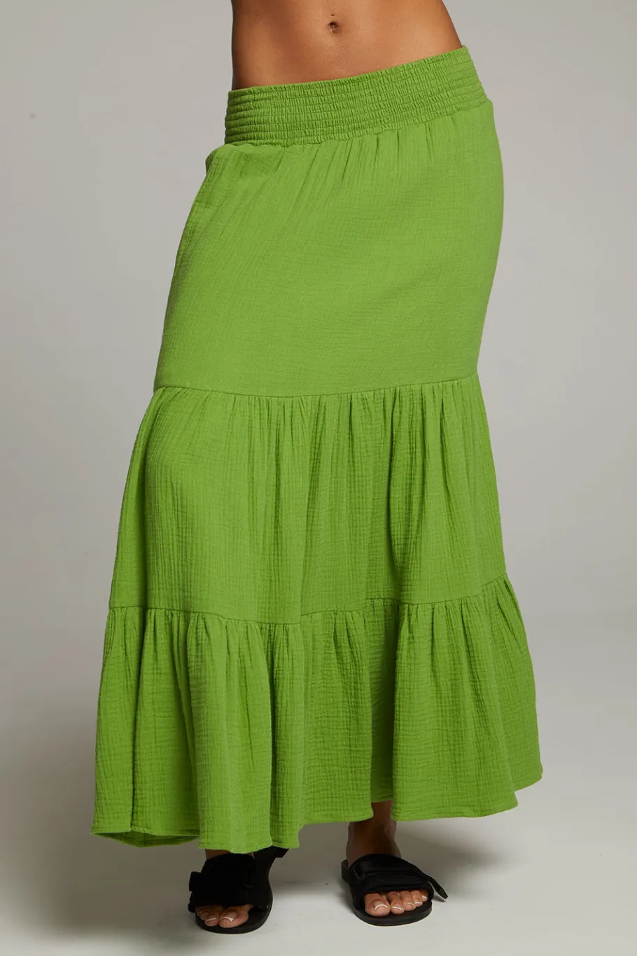 Best Sale Chaser Brand Seal Piquant Green Maxi Skirt