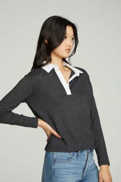Outlet Chaser Brand Semi Cropped Polo Boxy Short Sleeve Tee
