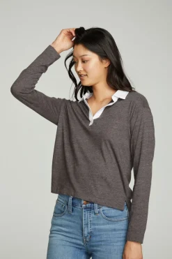 Sale Chaser Brand Semi Cropped Polo Boxy Short Sleeve Tee