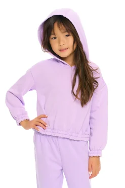 Hot Chaser Brand Semi Cropped Shirred Hoodie Pullover