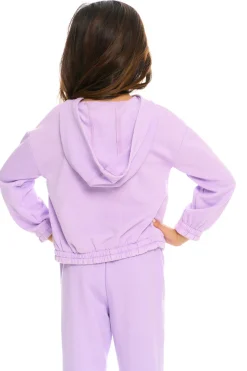 Hot Chaser Brand Semi Cropped Shirred Hoodie Pullover