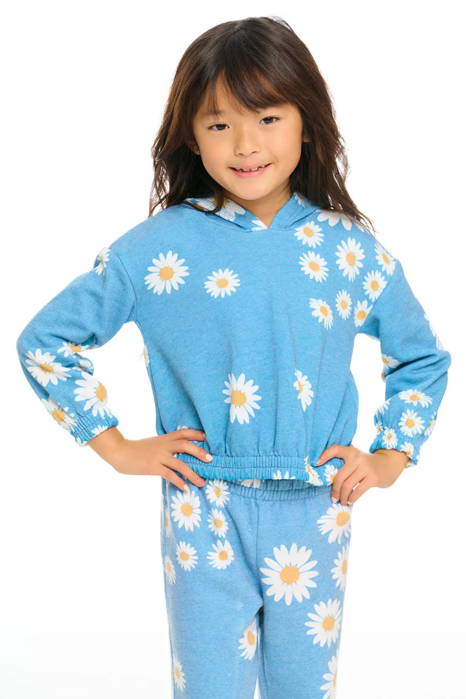 Fashion Chaser Brand Semi Cropped Shirred Hoodie Pullover