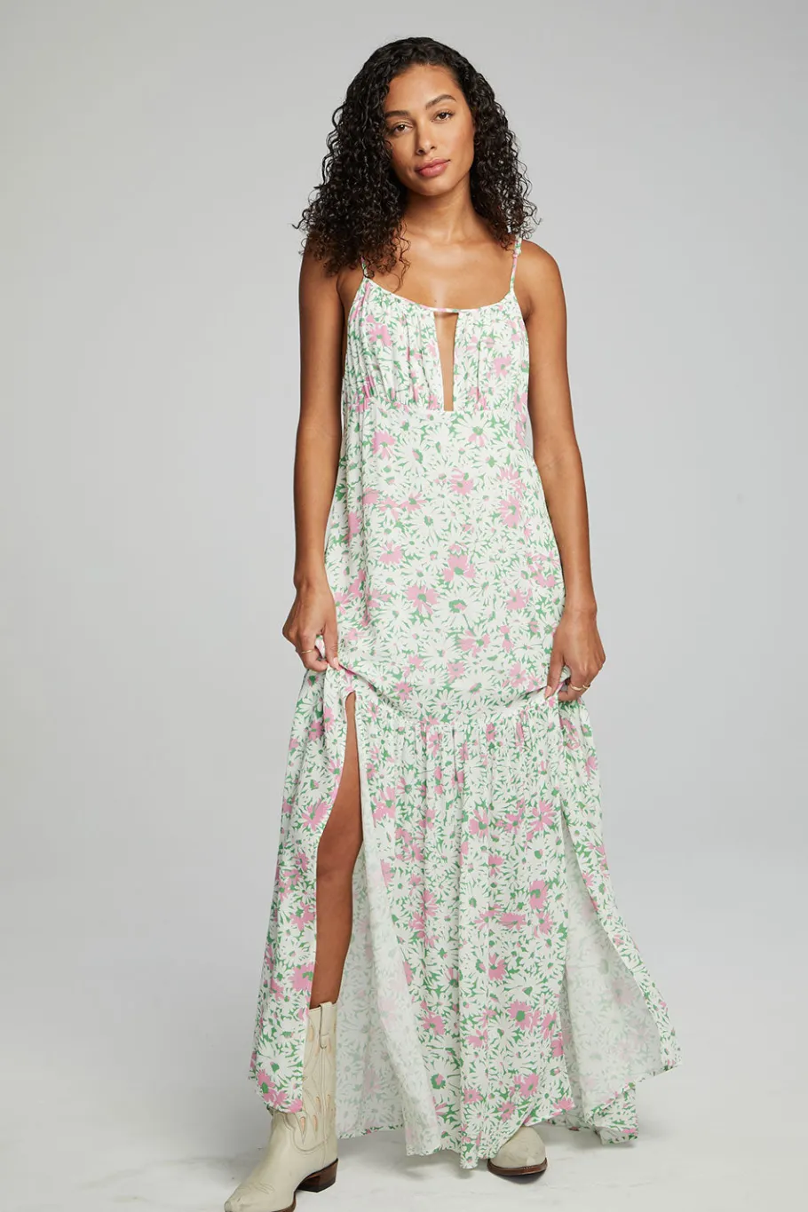 Sale Chaser Brand Seren Maxi Dress - Grass Daisy Floral