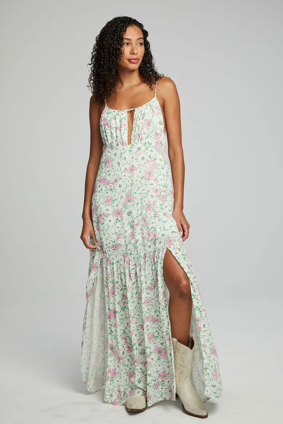 Sale Chaser Brand Seren Maxi Dress - Grass Daisy Floral