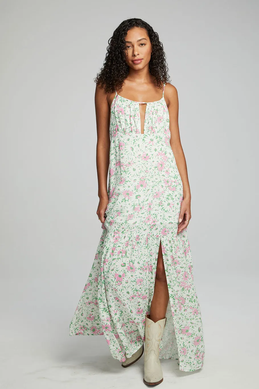 Sale Chaser Brand Seren Maxi Dress - Grass Daisy Floral