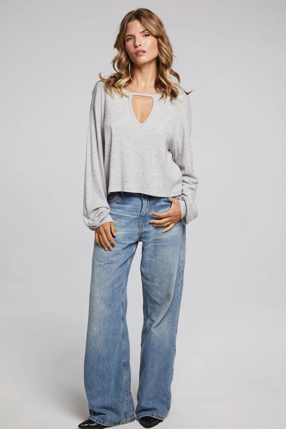 Outlet Chaser Brand Servinoo Heather Grey Long Sleeve
