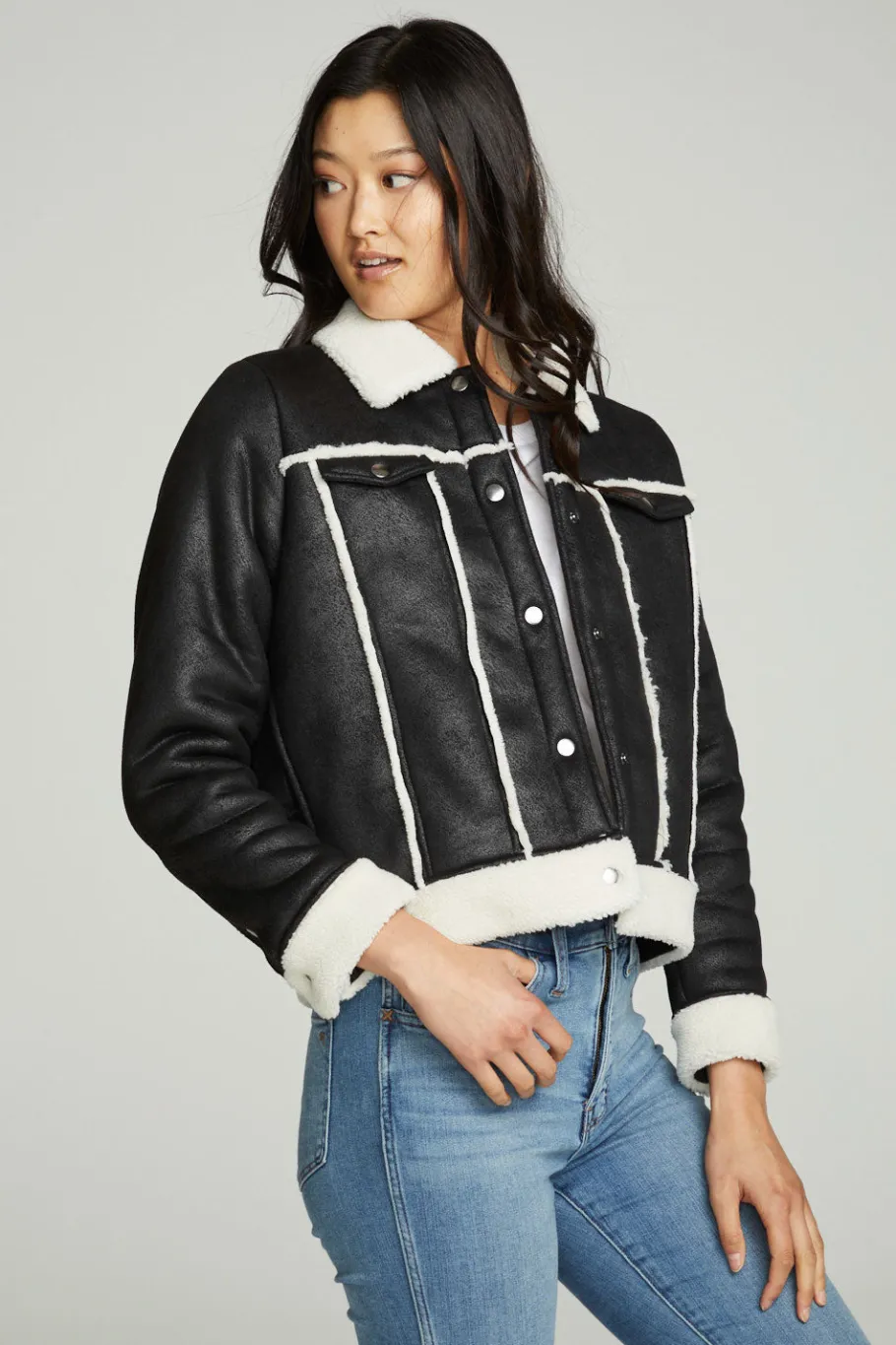 Hot Chaser Brand Shearling Trucker Jacket