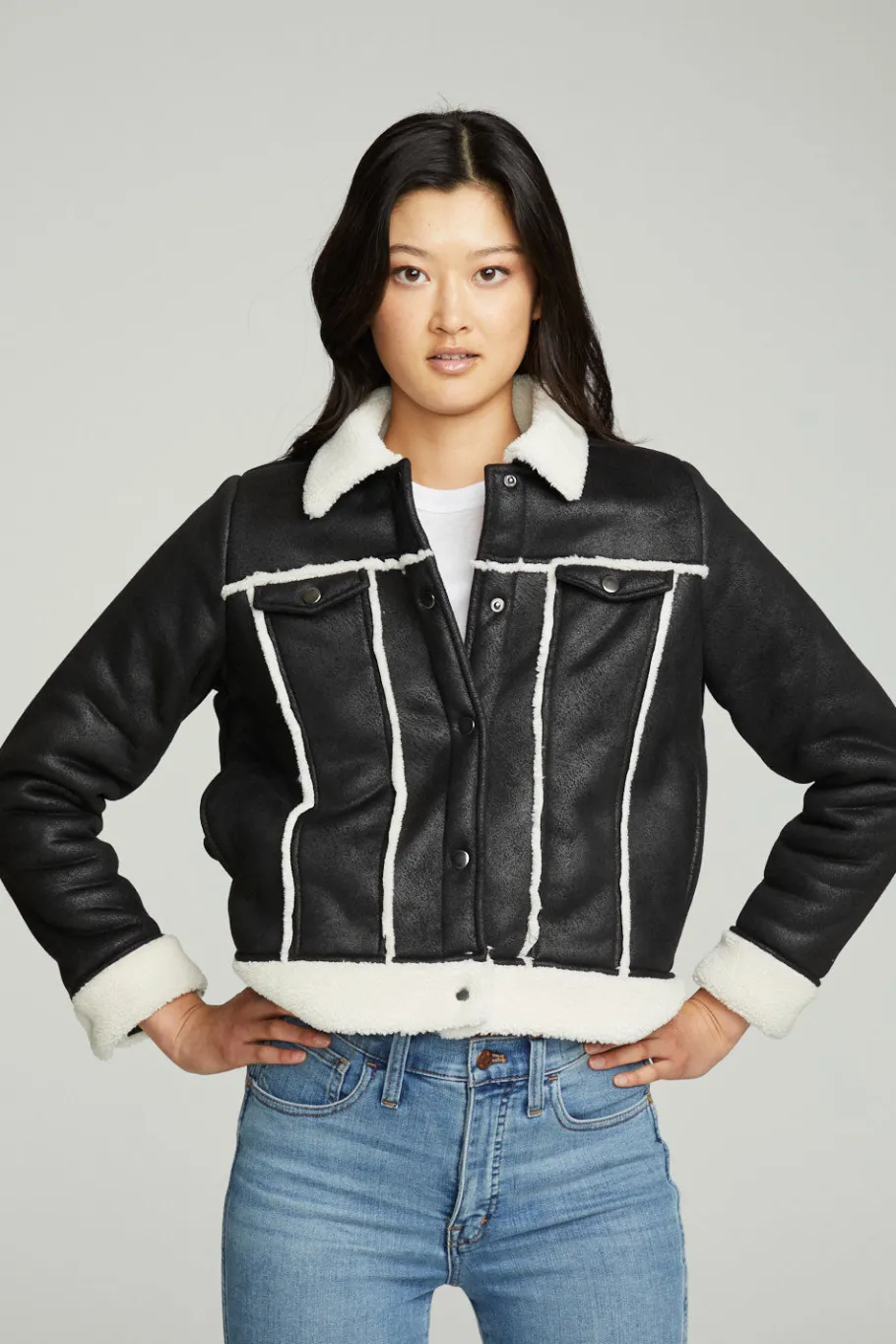 Hot Chaser Brand Shearling Trucker Jacket