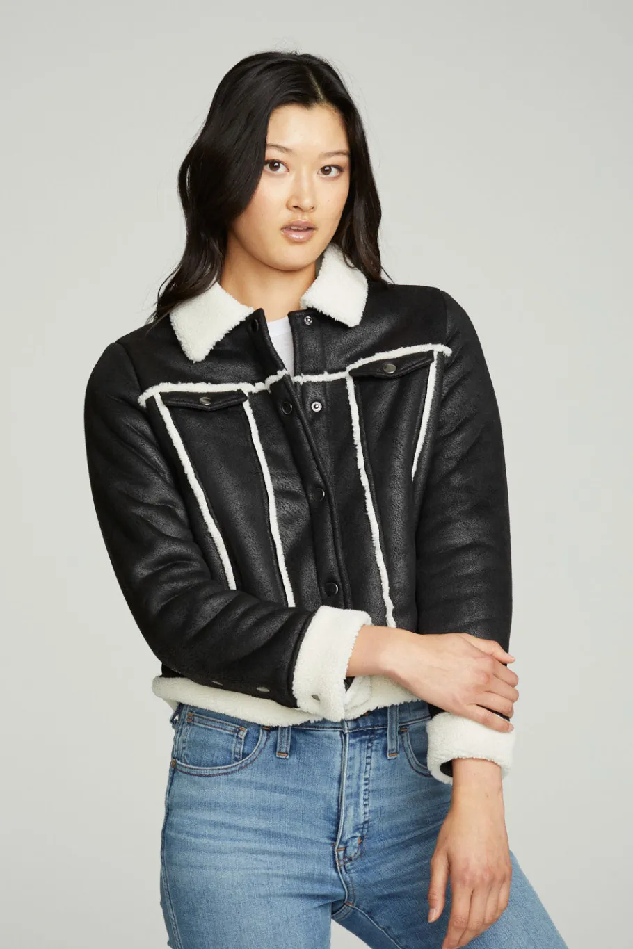 Hot Chaser Brand Shearling Trucker Jacket