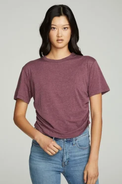 Clearance Chaser Brand Short Sleeve Crew Neck Shirred Side Tee