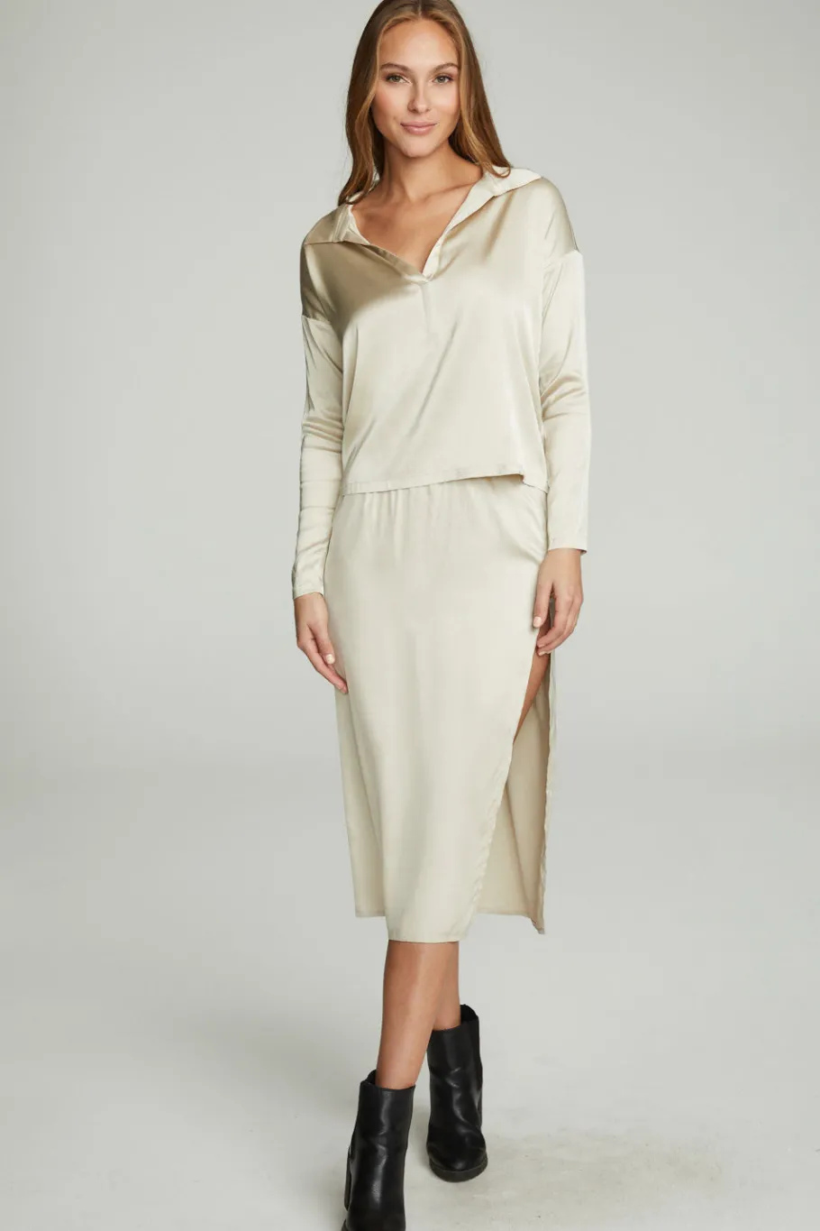 Sale Chaser Brand Side Slit Midi Skirt