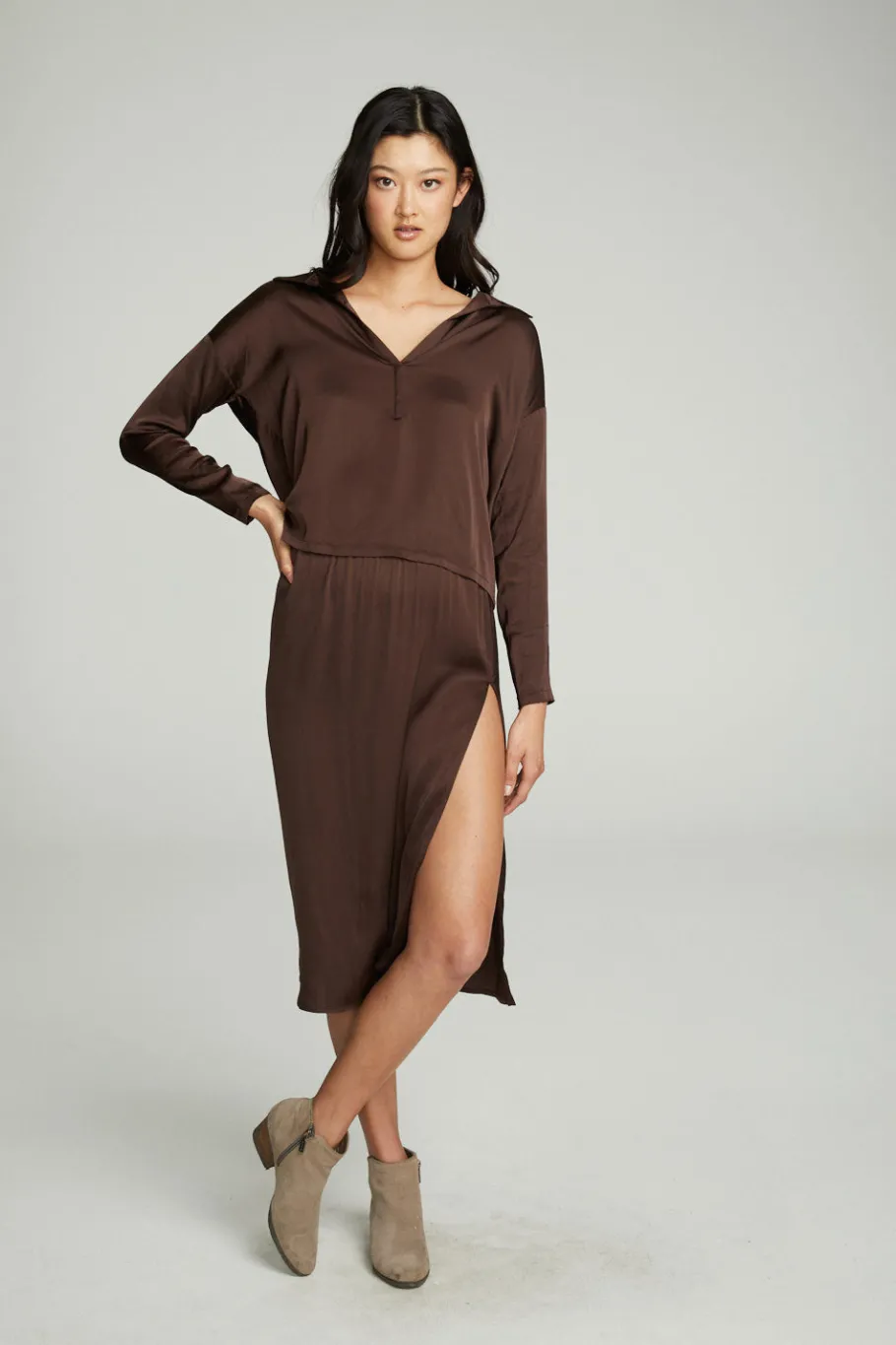Sale Chaser Brand Side Slit Midi Skirt