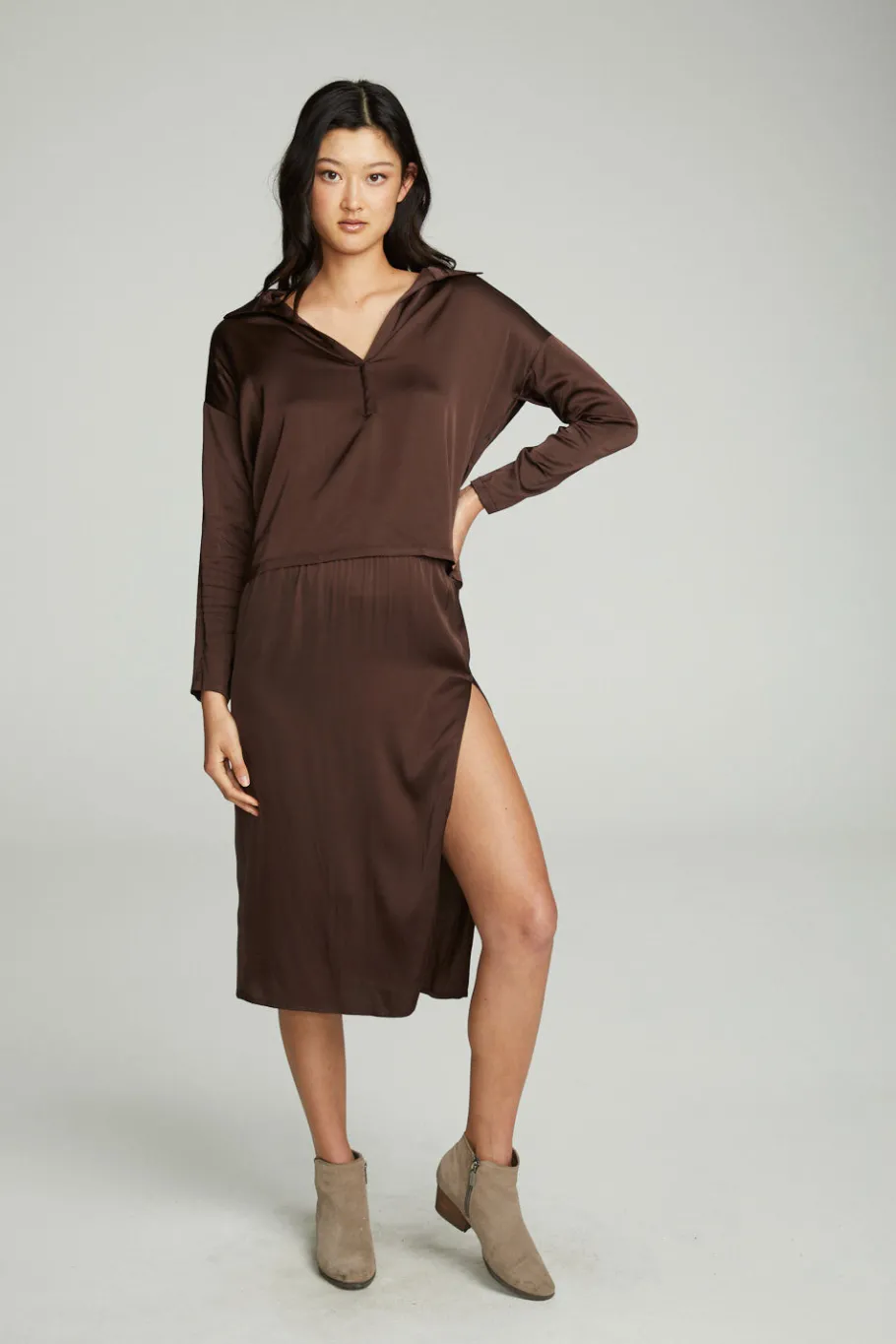 Sale Chaser Brand Side Slit Midi Skirt