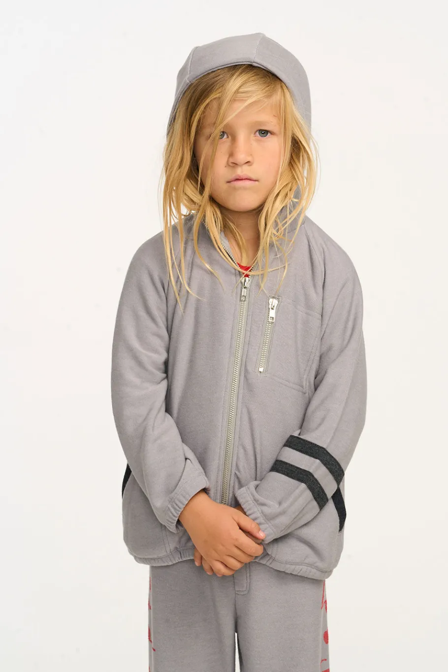 Discount Chaser Brand Silver Gray Zip Up Hoodie