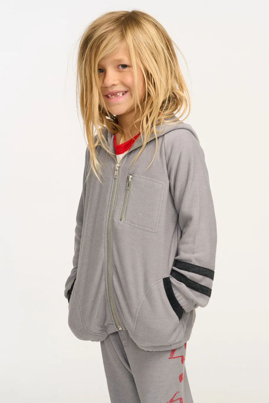 Discount Chaser Brand Silver Gray Zip Up Hoodie