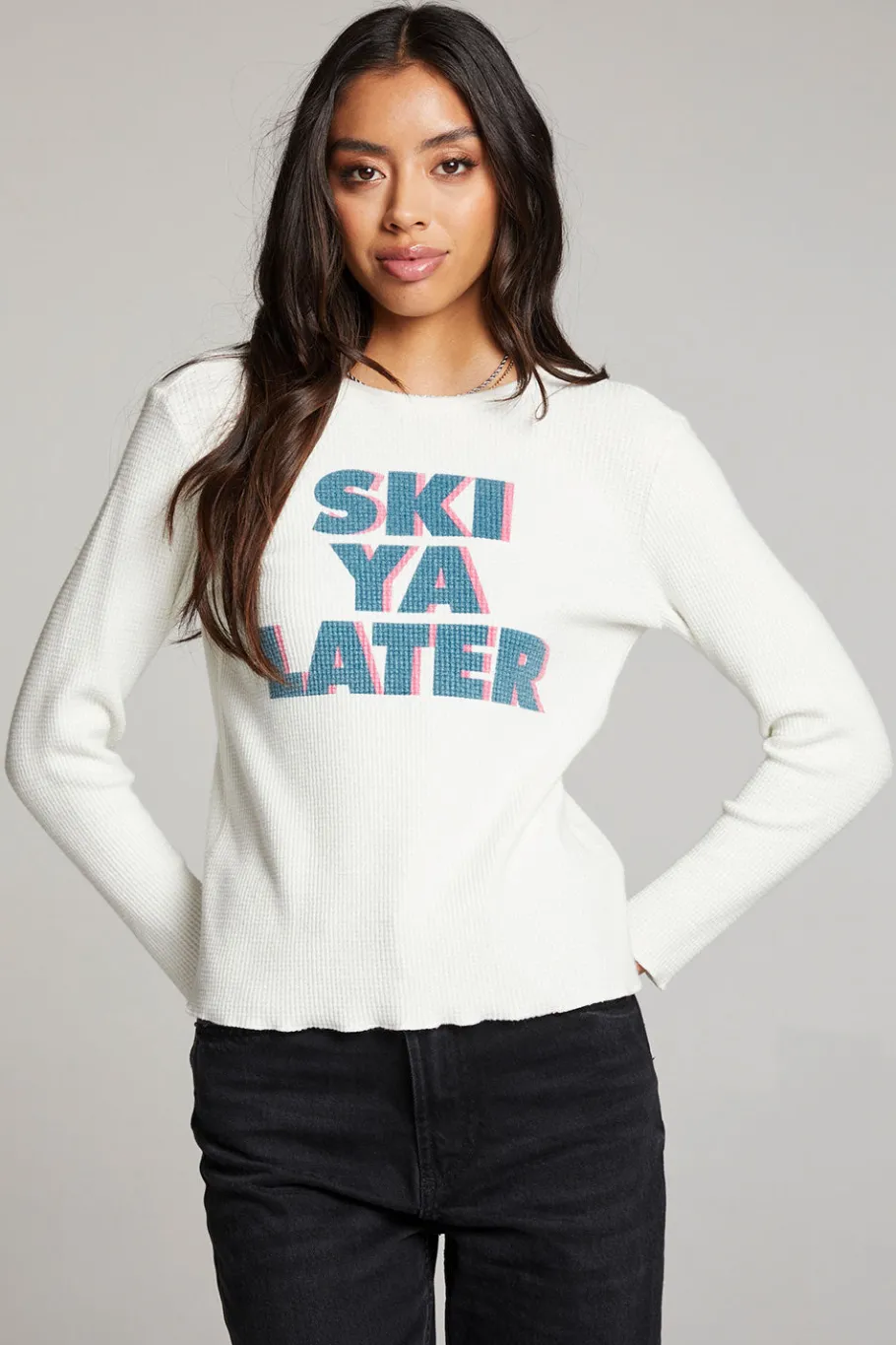 Sale Chaser Brand Ski Ya Later Long Sleeve