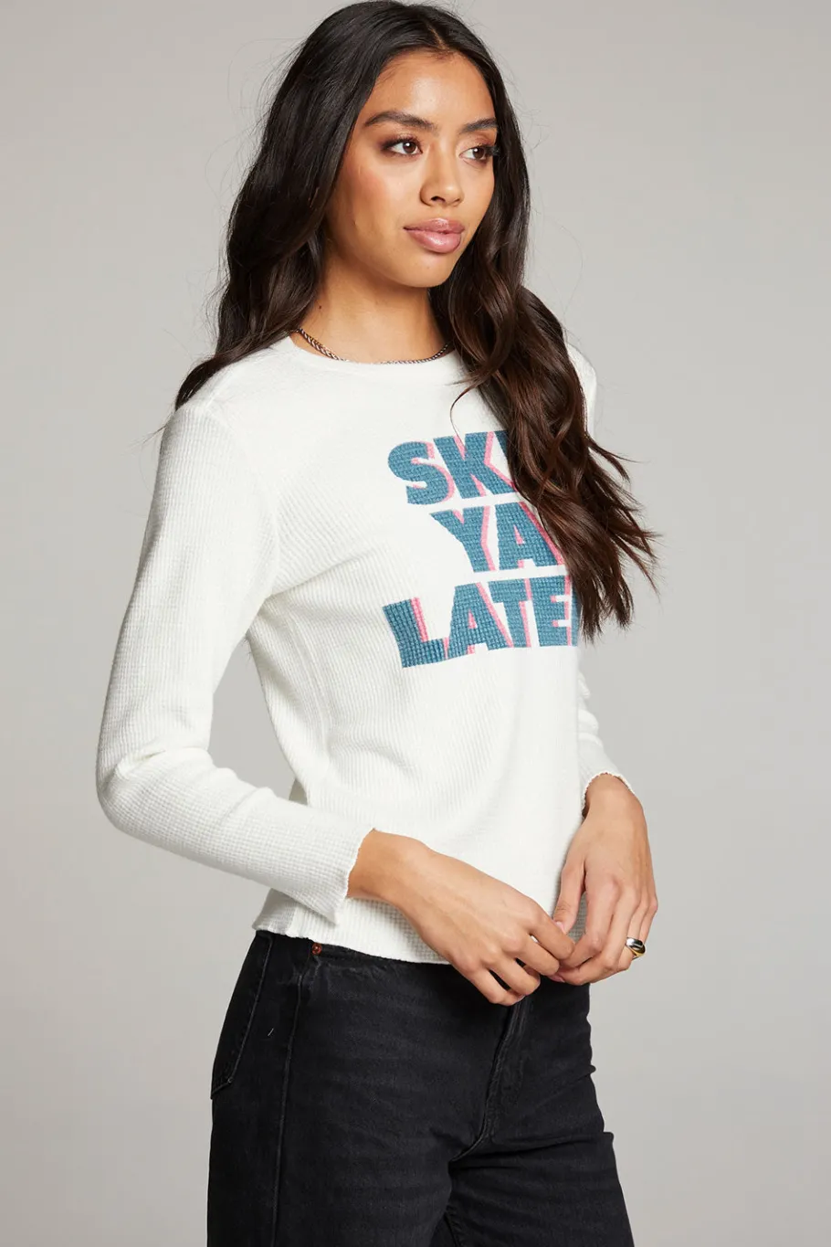 Sale Chaser Brand Ski Ya Later Long Sleeve