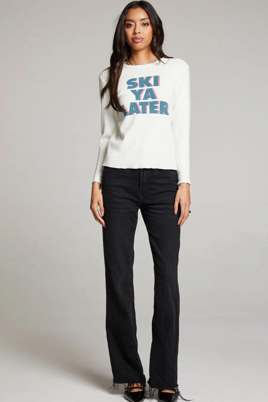 Sale Chaser Brand Ski Ya Later Long Sleeve