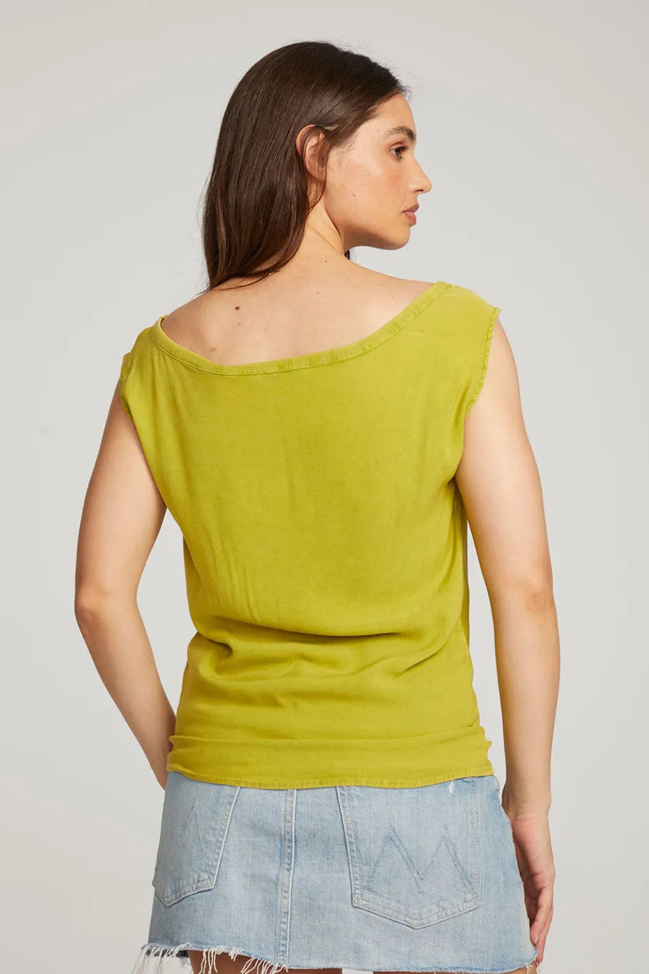 Fashion Chaser Brand Sleeveless Citron Dolman Tee