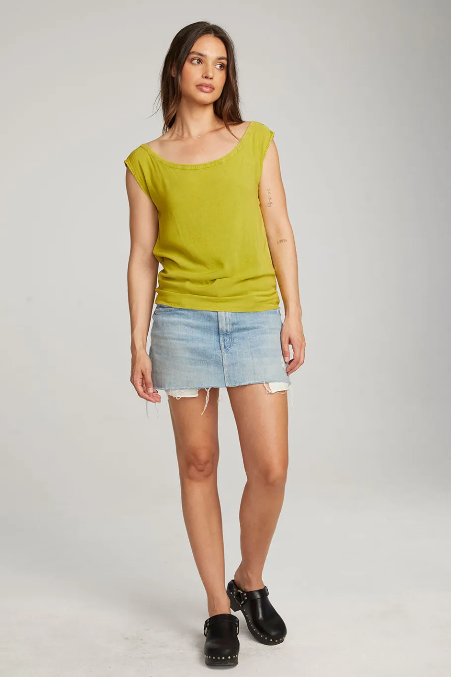 Fashion Chaser Brand Sleeveless Citron Dolman Tee