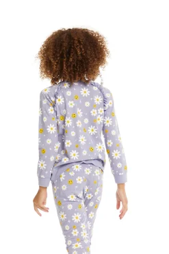 Shop Chaser Brand Smiley Daisies Long Sleeve Ruffle Top