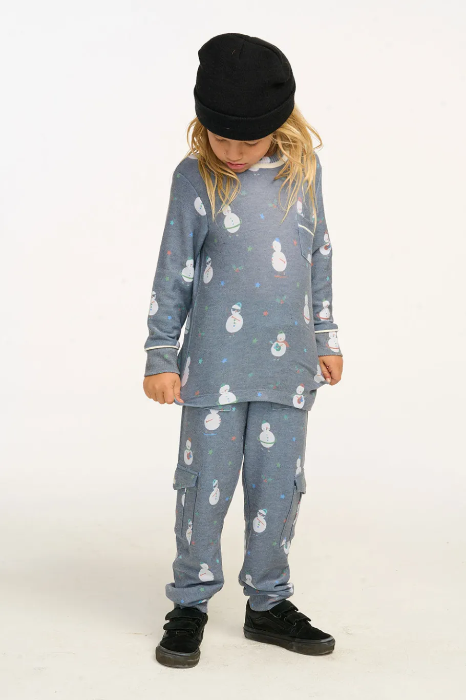 Flash Sale Chaser Brand Snowman Fun Long Sleeve Pocket Shirt