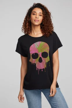 Discount Chaser Brand Spin Paint Skull Tee