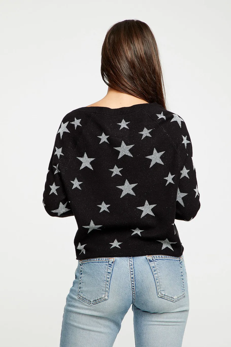 Shop Chaser Brand Star Intarsia V-Neck Raglan Pullover