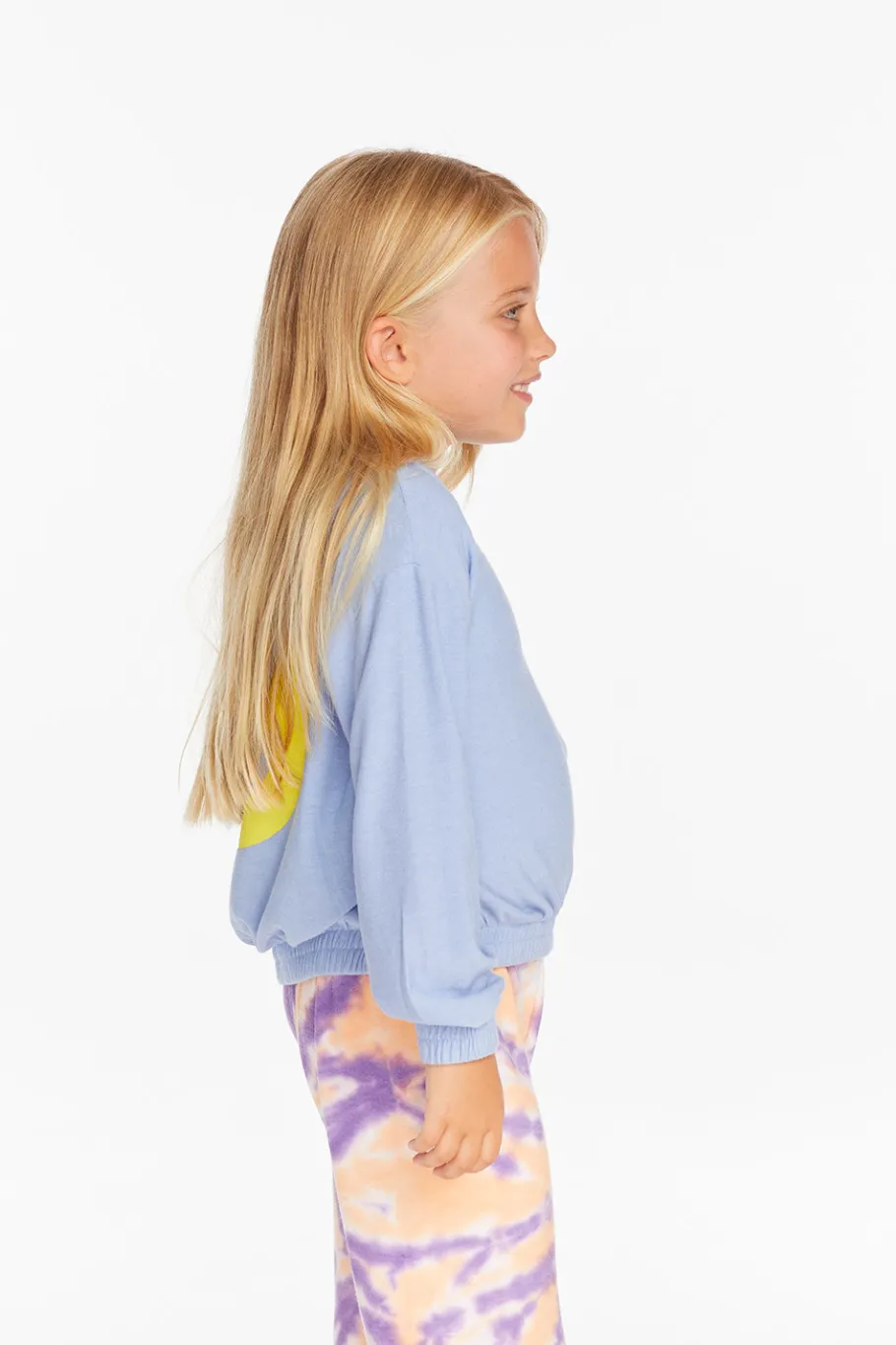 Shop Chaser Brand Star Smiley Semi Cropped Shirred Hoodie Pullover