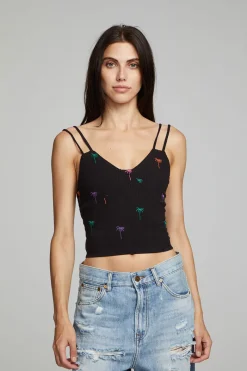 Online Chaser Brand Strand Crop Top - Black Onyx