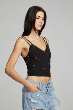 Online Chaser Brand Strand Crop Top - Black Onyx